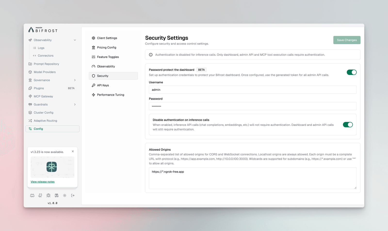 Setting up auth