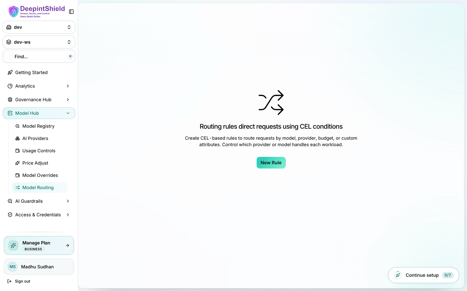 Routing Rules Dashboard