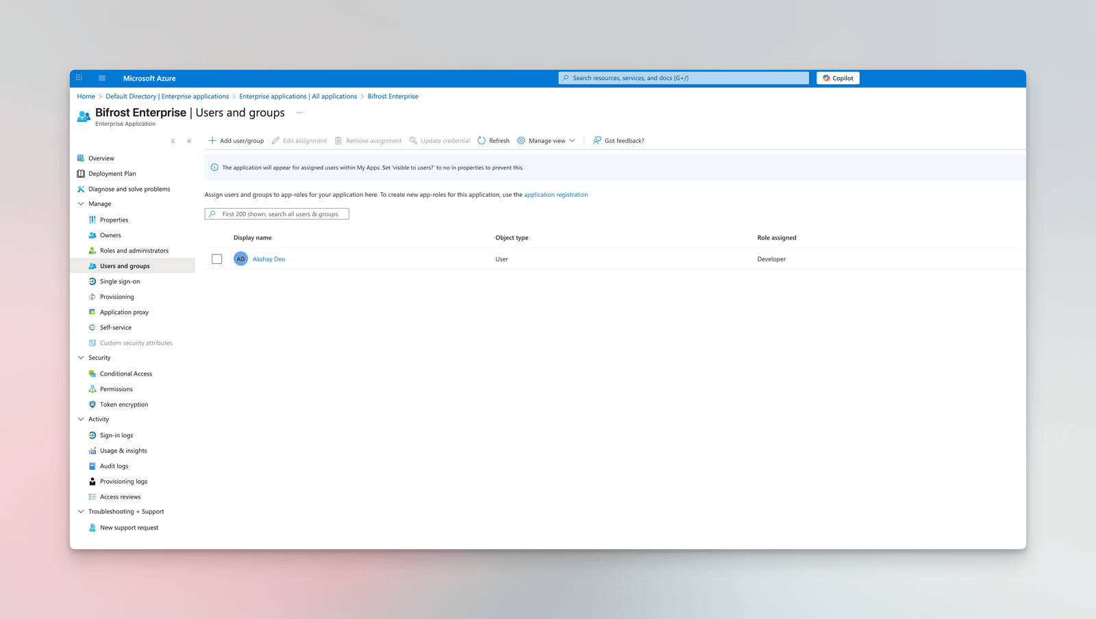 Entra User Assignments
